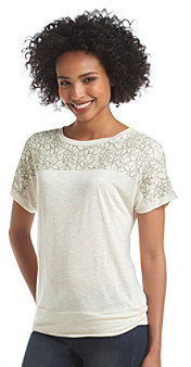 Amy Byer Solid Short Sleeve Knit Tee
