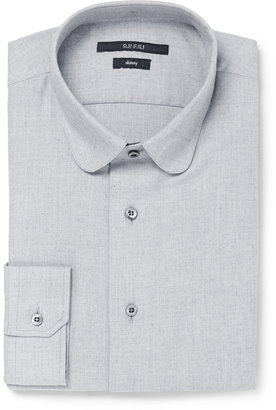 Gucci Blue Slim-Fit Cotton and Cashmere-Blend Shirt