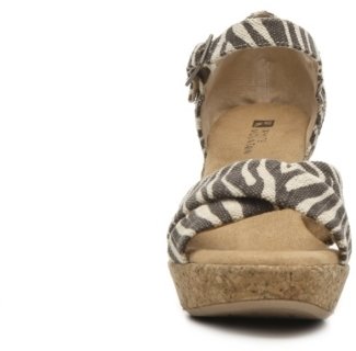 White Mountain Outshine Zebra Wedge Sandal