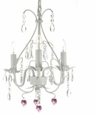 Gallery Wrought Iron Crystal 3-Light Chandelier