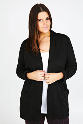 Yours Clothing Black Edge To Edge Jersey Boy Jacket With Pockets