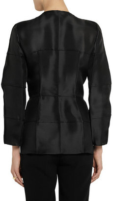 Fendi Collarless silk-gazar jacket
