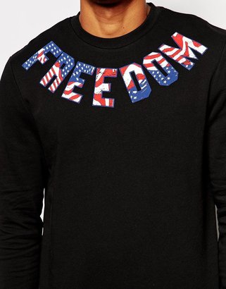 ASOS Sweatshirt With Freedom Yoke Print