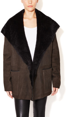 Vince Shearling Hooded Collar Jacket
