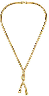Susan Caplan Vintage 1980s Monet Gold Plated Twist Tassel Necklace