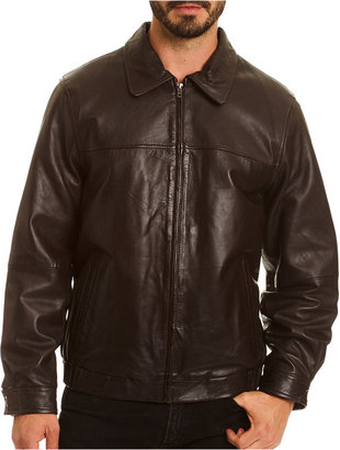 JCPenney Excelled Leather Excelled Lambskin Leather Bomber-Big & Tall