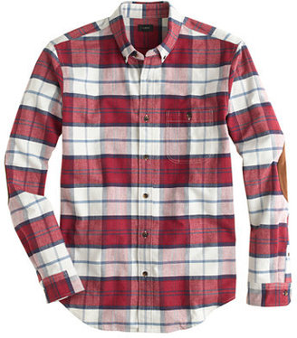 J.Crew Tall chamois elbow-patch shirt in heather plaster plaid