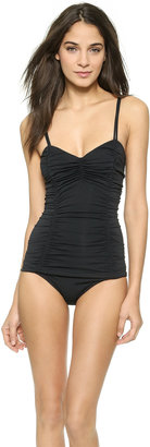 Michael Kors Collection Draped Solids Shirred Maillot