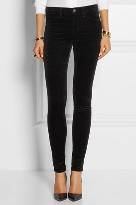 J Brand Super Skinny mid-rise velvet jeans