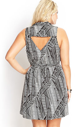 Forever 21 FOREVER 21+ Abstract Cutout Surplice Dress