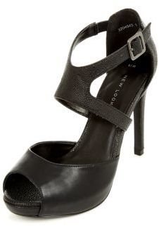 New Look Black Strappy Peep Toe Heels