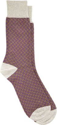 Drumohr Biscottino Mid-Calf Socks-Purple