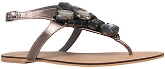 Carvela Kent Jewel Embellished Leather Sandals, Gunmetal