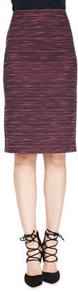 Nanette Lepore Striped Tweed Long Pencil Skirt