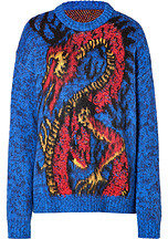 Just Cavalli Wool Pullover in Blue Multi