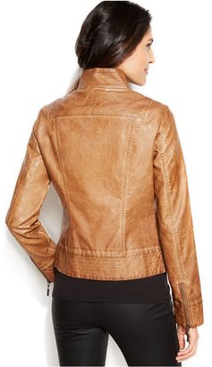 Studio M Faux-Leather Moto Jacket