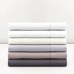 Calvin Klein Home Double Row Cord Percale Solid Standard Pillowcase, Pair