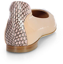 Reed Krakoff Academy Snakeskin & Patent Leather Ballet Flats