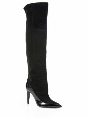 Pierre Hardy Suede Knee-High Sock Boots