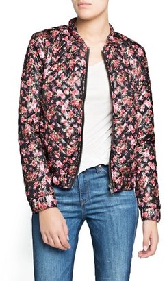 MANGO Outlet Floral Print Bomber Jacket