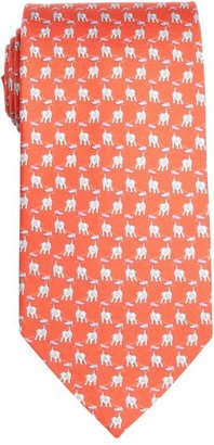 Ferragamo red puppy and shoe printed silk tie