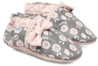Robeez Kids's Bow Tie Flower Low Rise Slippers In Grey - Size 9K