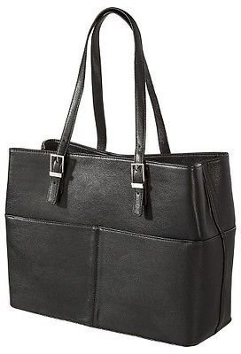 Merona Solid Saffiano Tote Handbag - Black