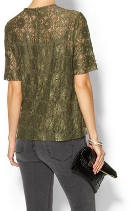 Piperlime Collection Raw Edge Lace Tee