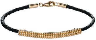 Fiorelli Sterling Silver with Yellow Gold Plate and Leather Bracelet