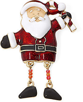 JCPenney Fashion Jewelry Gold-Tone Santa Movable Feet Christmas Pin