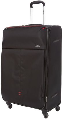 Delsey Axial black 4 wheels soft large suitcase