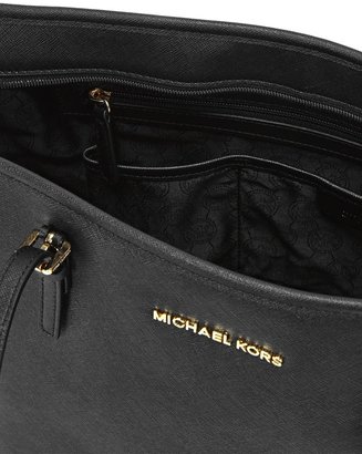 Michael Kors Jet Set black leather tote
