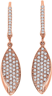 KC Designs Diamond Oval Drop Rose Gold Earrings