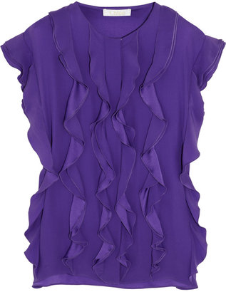 Chloé Ruffled washed-silk blouse