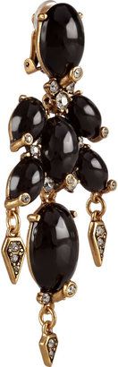 Oscar de la Renta Gold-plated, cabochon and crystal clip earrings