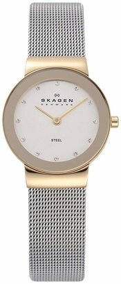 Skagen Freja Small Gold Case And White Dial Stainless Steel Ladies Watch