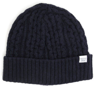 Norse Projects Cable Knit Navy Beanie