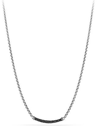 David Yurman Petite Pavé Metro Chain Necklace with Black Diamonds