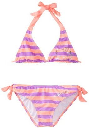 Hello Kitty Big Girls'  Two-Piece Swimsuit with Hot-Stripe Print