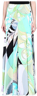 Emilio Pucci Printed silk maxi skirt