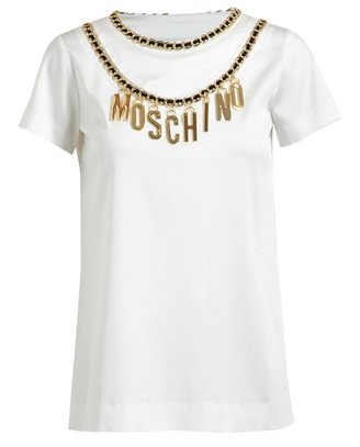 Moschino Chain-Trimmed Top with Necklace Embellishment