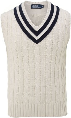 Polo Ralph Lauren Men's Wimbledon cable knitted tennis vest