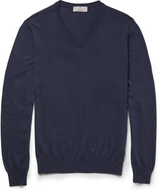 Canali V-Neck Cotton Sweater