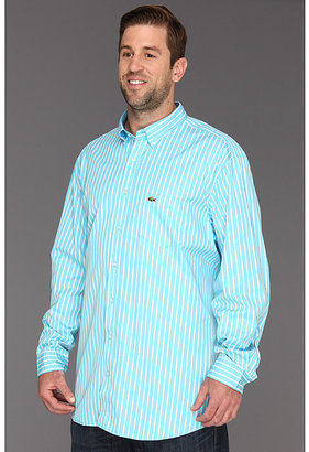 Lacoste Big" L/S Button Down Poplin Bold Stripe Woven Shirt