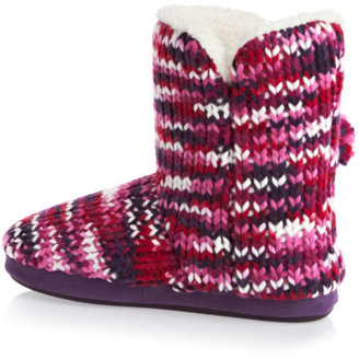 totes Chunky Knit Bootie  Womens  Slippers - Pink