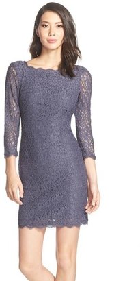 Adrianna Papell Long Sleeve Lace Sheath Dress (Regular & Petite)