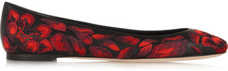 Alexander McQueen Embroidered leather ballet flats