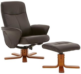 Dexter Faux Leather Swivel Recliner Chair And Footstool