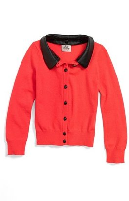 Milly Minis Faux Leather Collar Top (Toddler Girls, Little Girls & Big Girls)