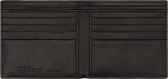 Alexander McQueen Black & White Check Leather Bifold Wallet